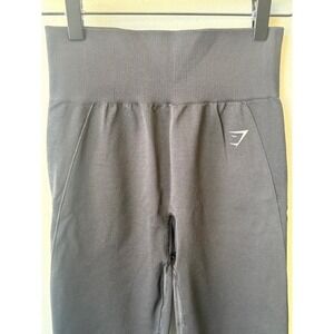 Gymshark Flex High Waist‎ Leggings XS Black Contour Ribbed Squat Proof 7/8